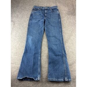 Etica Womens Flare Jeans Medium Wash Organic Cotton High Rise Blue Denim Size 29